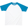 ラグランTシャツホワイト×ターコイズ